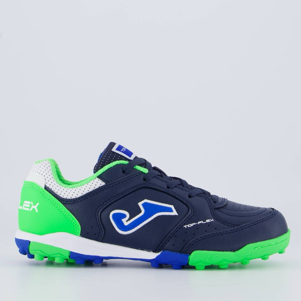 Giày đá bóng trẻ em Joma Top Flex Turf xanh navy neon – đinh dăm sân cỏ nhân tạo, êm nhẹ bám sân