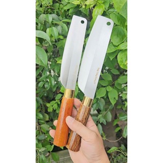 DAO THÁI tiện lợi cao cấp thịt gà, thái rau gọt hoa quả thép Nhật trắng không gỉ cán gỗ vàng - Thợ Rèn T.A bảo hành 6th