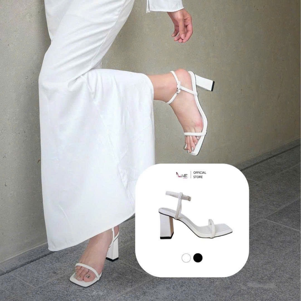 LOVIIECORNER - GIÀY SANDAL CAO GÓT NỮ CÔNG SỞ - SANDAL GÓT VUÔNG QUAI MẢNH 7CM TALON 2 LỚP G211216 -