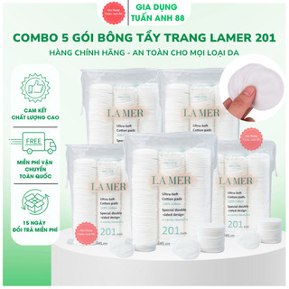   Combo 1-3-5 Gói  Bông Tẩy Trang Lamer 201 Bông Tẩy Trang Miniso 180 Miếng Bông Tẩy Trang Lamer Chính Hãng 100% Cotton 