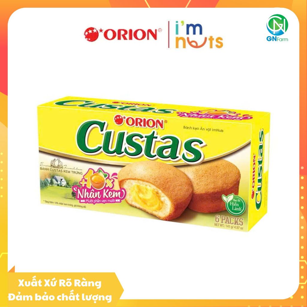 Bánh Choco Pie Vị Cacao Bánh Bông Lan ORION CUSTAS Bánh Nhiều Vị Thơm Ngon Hảo Hạng Ăn Là Ngon Date 