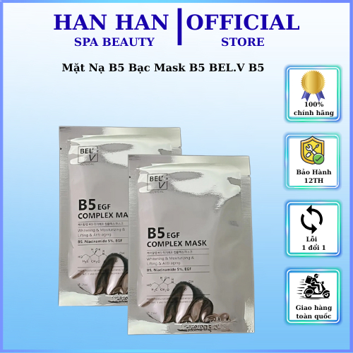 Mặt Nạ B5 Bạc Mask B5 BEL.V B5 Niacinamide EGF | Complex Mask Hỗ Trợ Cấp Ẩm Phục Hồi Da Trắng Sáng