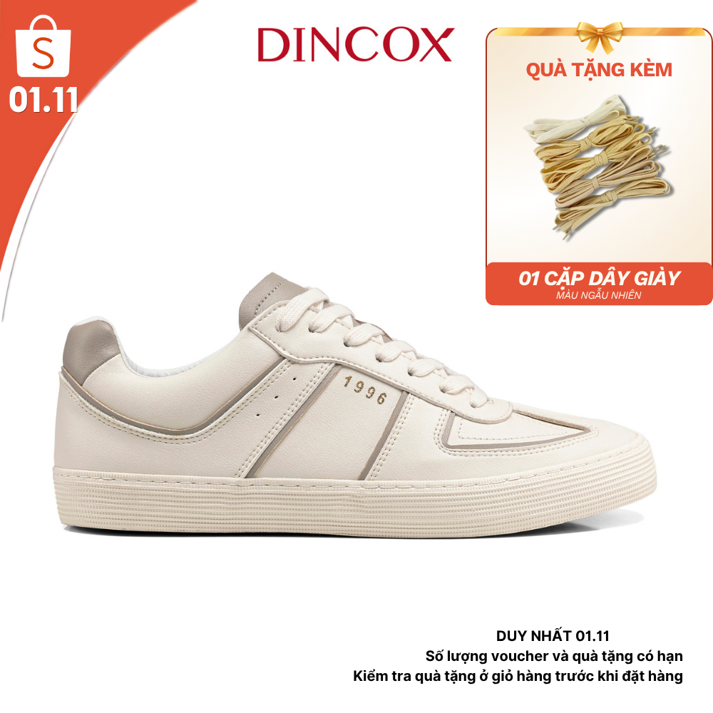 Giày Sneaker Da Nam Nữ DC36 MILK TEA DINCOX Shoes Đế Bằng