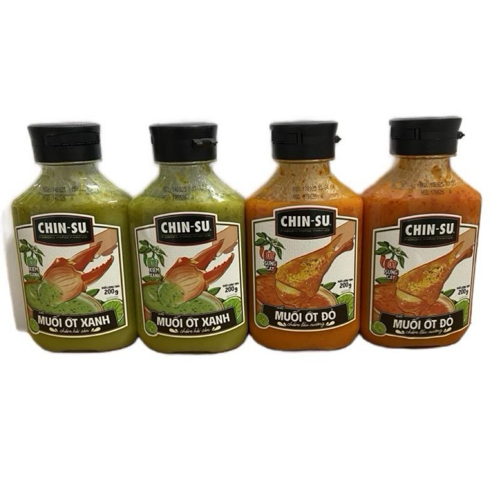 Muối ớt xanh, muối ớt đỏ chinsu chấm mọi món ngon. Lọ 200gr