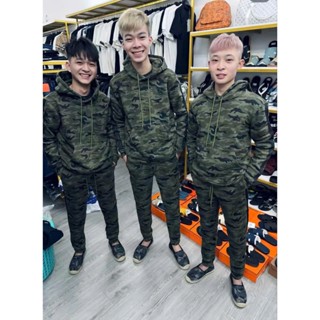  Bộ Quần Áo Nam Thu Đông Camo Rằn Ri Hoodie Có Mũ Cool Guy Phối Dây Chạy Rót Chất Liệu Cotton Siêu Đẹp 