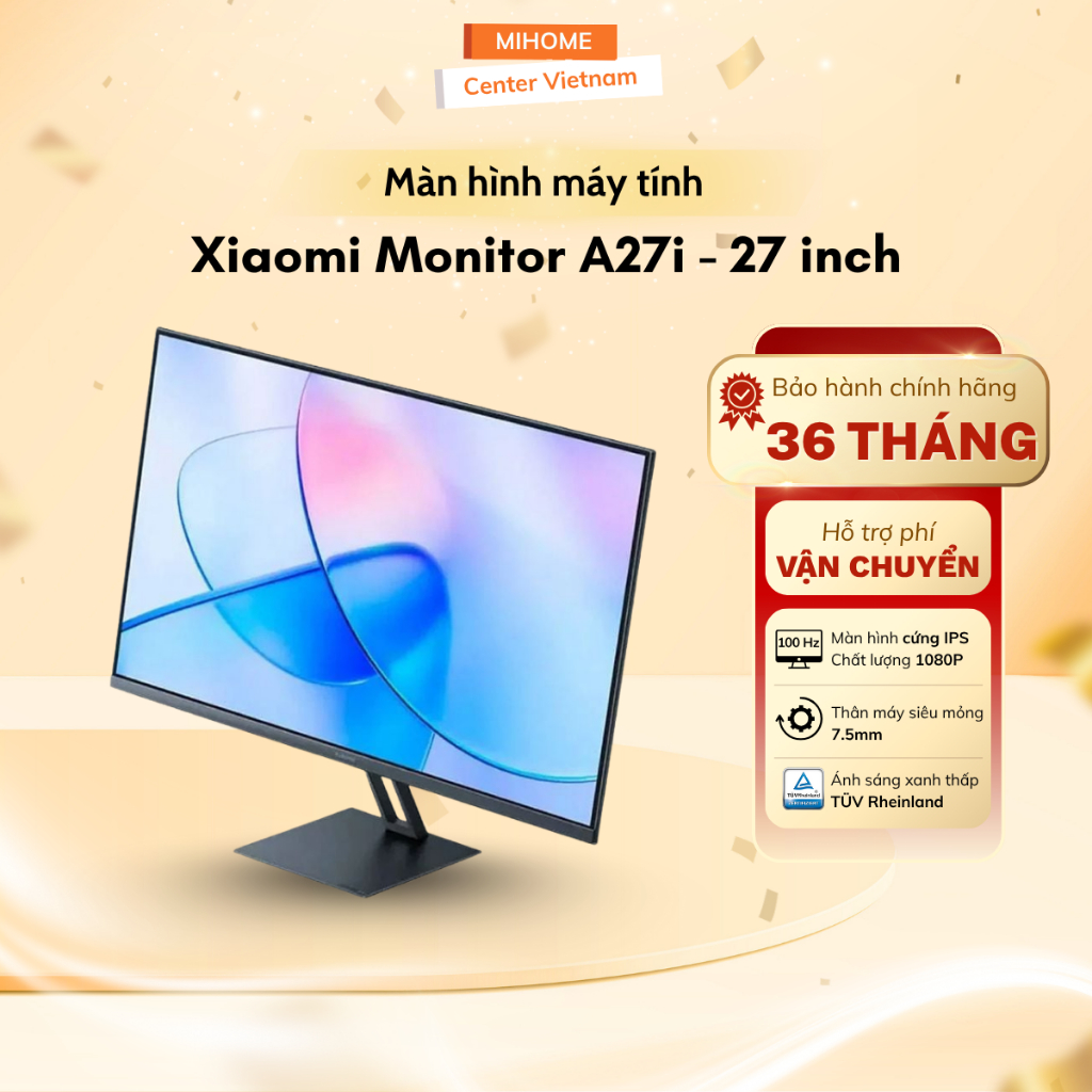 Màn hình máy tính Xiaomi Monitor A27i EU - Tấm Nền IPS, Tần Số Quét 100 Hz - Bảo Hành 36 Tháng