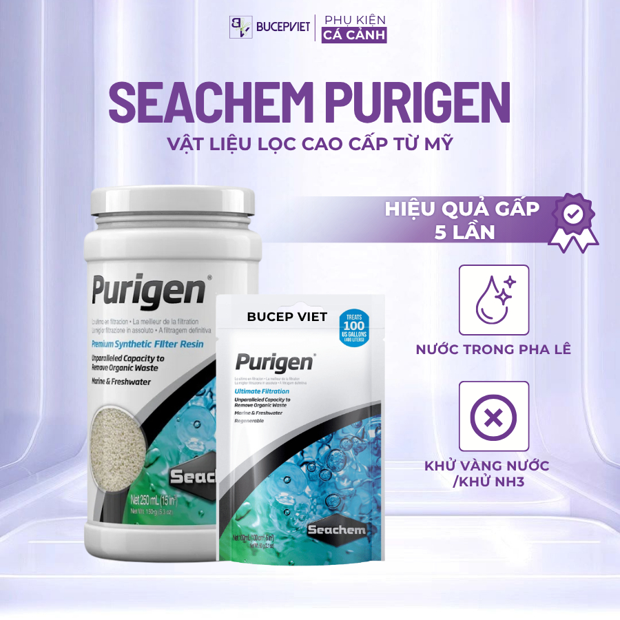 Vật liệu lọc Seachem Purigen 100ml – Khử độc, khử màu vàng nước bể cá hiệu quả