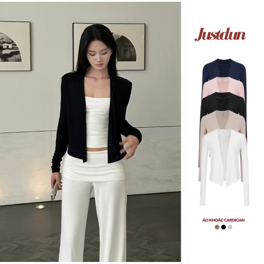 Áo khoác mỏng cardigan Justdun nữ – dáng suông nhẹ, phong cách
