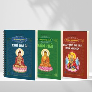 Combo 3 cuốn Sổ Tay Chép Kinh In Mờ - Kinh Địa Tạng Bổ Tát Bổn Nguyện + Kinh Chú Đại Bi + Kinh Sám Hối