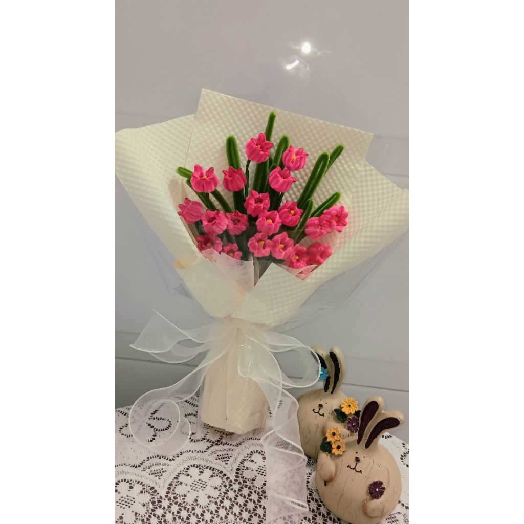 bó hoa linh lan làm từ kẽm nhung