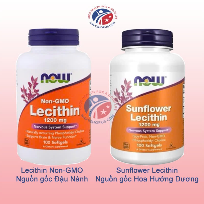 Viên Uống Giảm Tắc Tia Sữa Now Foods Sunflower Lecithin 1200mg - An Toàn Cho Mẹ