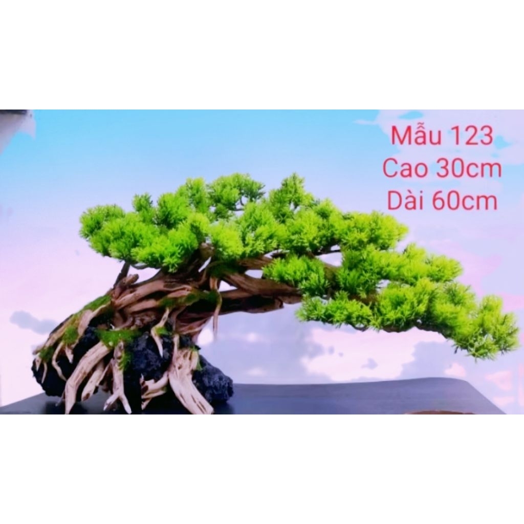 Lũa Bonsai ghép cành tùng nhựa Cho Bể Cá Cảnh Đủ Size