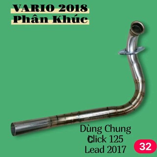 Cổ Pô Thay Cho Xe VARIO 2018,# CLICK 125, LEAD 2017 (Size 32 Phân Khúc) inox 304.