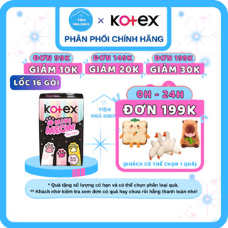  CHE TÊN - Thùng 16 Gói BVS Kotex Mini Meow 24cm - Băng Vệ Sinh MiniMeow Mặt Bông Siêu Mềm - NHI.TNL 