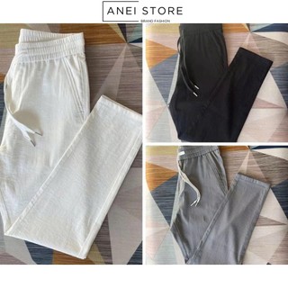  Quần đũi dài nam nữ Anei chất liệu đũi hàn cao cấp thoáng mát không bai xù co dãn dáng baggy hàn quốc xuông ống rộng 