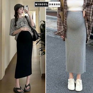  Chân váy bầu chất len thun xịn mềm mỏng X158 mặc mùa thu đông siêu ấm có đáp bụng co giãn 4 chiều dáng maxi suông dài 