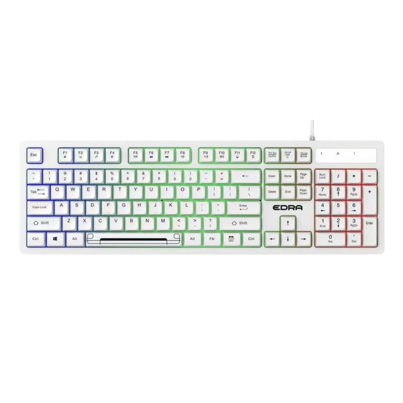 Bàn Phím Giá Rẻ EDRA EK506 có dây LED RGB màu đen/trắng, bàn phím văn phòng, chơi game Bào Hành 2năm | BigBuy360 - bigbuy360.vn