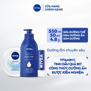   VHL x NIVEA  COMBO 03 gồm: Sữa Dưỡng Thể NIVEA Dưỡng Ẩm Chuyên Sâu 550ml + Kem Dưỡng Mềm Da NIVEA 50ml + Son Dưỡng 4.8g 