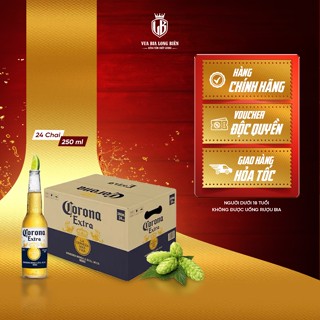   Thùng 24 Chai  Bia Corona Extra 250ml – Chính Hãng Nhập Khẩu Vị Thanh Nhẹ Sảng Khoái Mỗi Ngày 