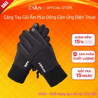  Găng Tay Mùa Đông Đi Xe Chống Nước - Găng Tay Cảm Ứng Điện Thoại Lót Nỉ Lông Cao Cấp - CYAN 