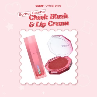   LIVE  Combo GSLAY SORBET Má hồng kem hoá phấn thuần chay mịn lì  5g  & Son kem mịn lì thuần chay  4g  