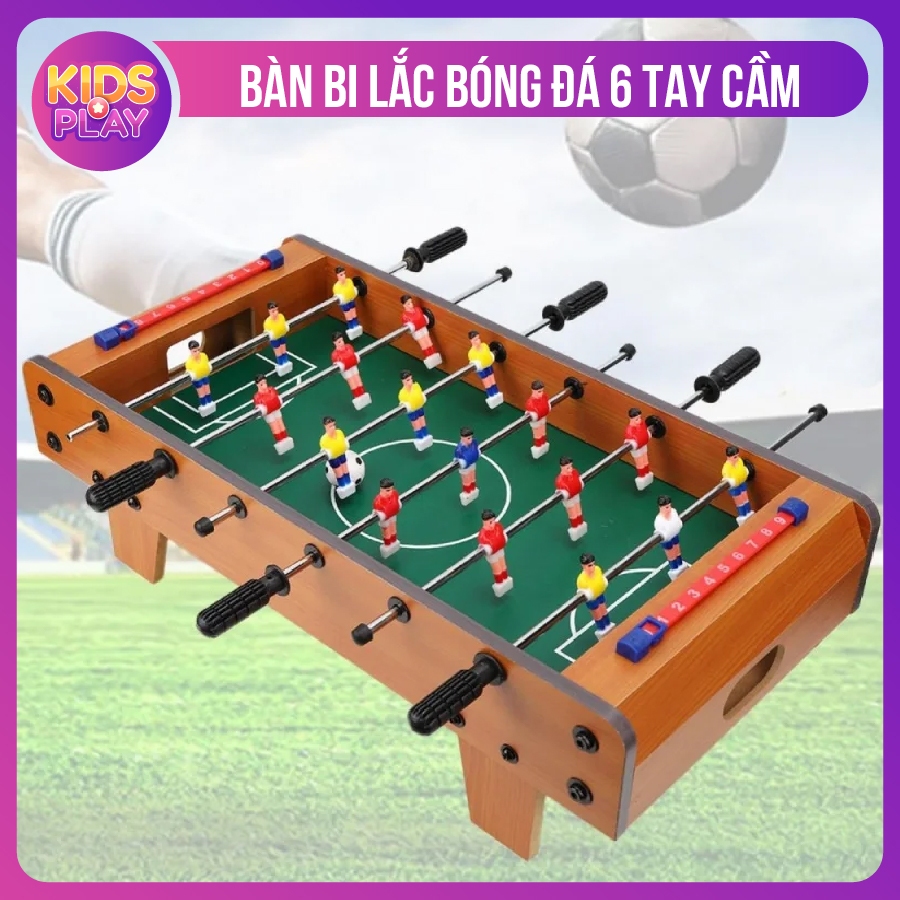 Bàn Bi Lắc Bóng Đá Mini, Bi Lắc 6 Tay Cầm Bằng Gỗ Cho Bé, Bàn Bi Lắc Đá Banh Trẻ Em - Kids Play