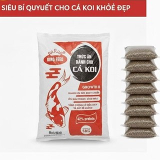  Rẻ hơn khi mua 5 gói lẻ 1kg Cám cá koi 42% đạm  không váng dầu - Tăng size lên màu không xệ bụng. 