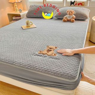  Ga nỉ trải giường – Bộ ga gối nỉ nhung trần bông cao cấp ấm áp sang trọng - Timibedding 