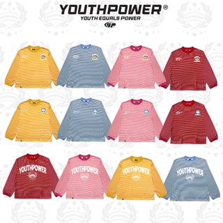  Áo Sweater Kẻ Sọc Thêu YOUTHPOWER SHIN AND DORAEMON Form Rộng Phong Cách Unisex Nam Nữ Chất Liệu Nỉ Hai DA 350gsm Cổ Tr 