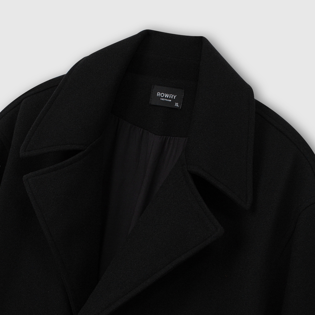 Áo khoác Măng Tô ROWAY chất liệu dạ ép, dày dặn, đứng form | Over Coat | BigBuy360 - bigbuy360.vn