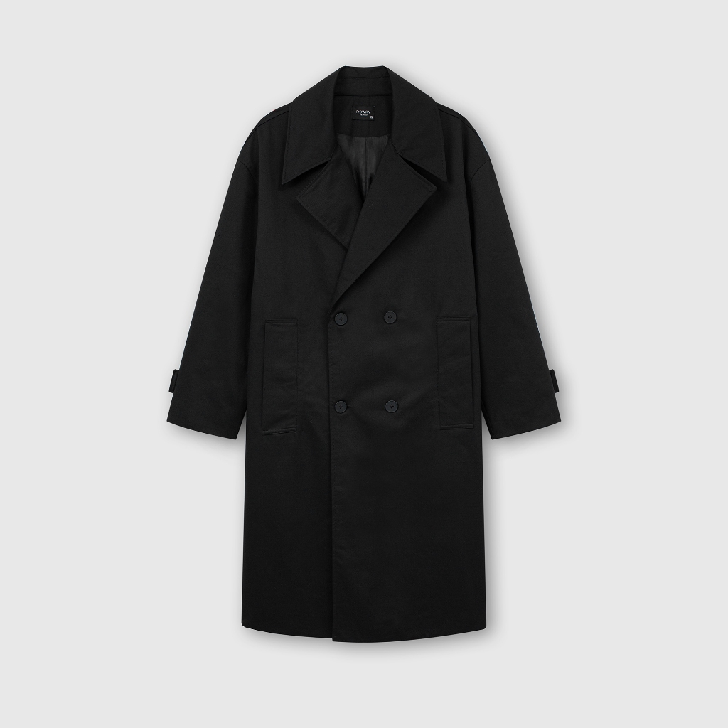 Áo khoác Măng Tô ROWAY chất liệu dạ ép, dày dặn, đứng form | Over Coat | BigBuy360 - bigbuy360.vn
