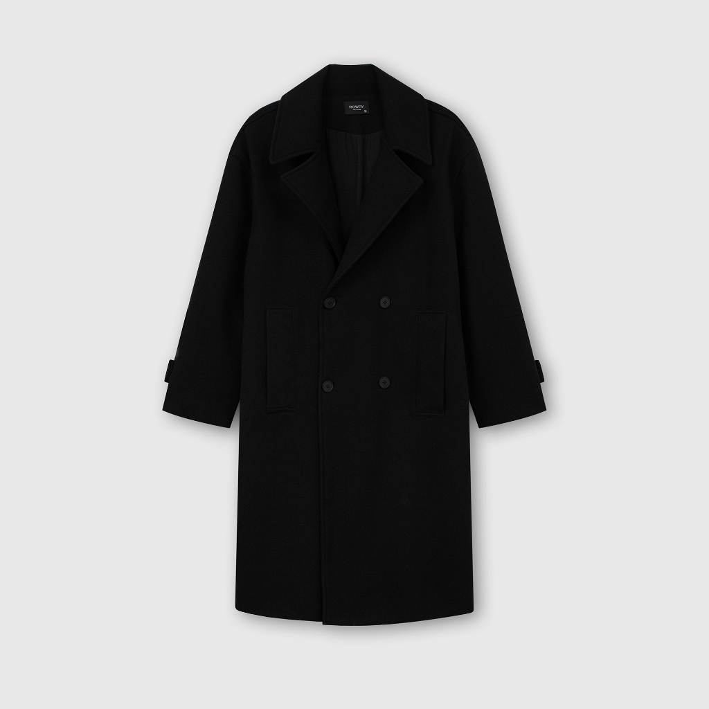Áo khoác Măng Tô ROWAY chất liệu dạ ép, dày dặn, đứng form | Over Coat | BigBuy360 - bigbuy360.vn