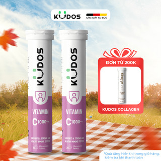  Combo 2 Tuýp Thực phẩm bảo vệ sức khỏe KUDOS VITAMIN C 1000 MG hương dưa hấu  20 viên tuýp  