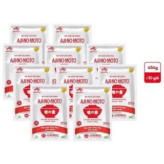 Combo (10 Gói) Bột Ngọt Mì Chính Ajinomoto Túi 454g - Tiện Lợi, Siêu Tiết Kiệm, Phù Hợp Cho Quán Ăn