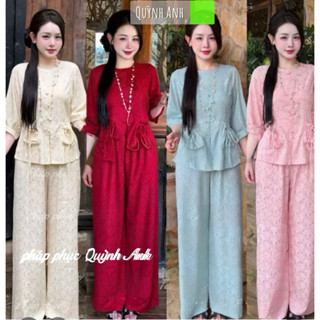  Pháp phục Quỳnh Anh - lụa gấm hai da cao cấp chi tiết thanh lịch  QA158 