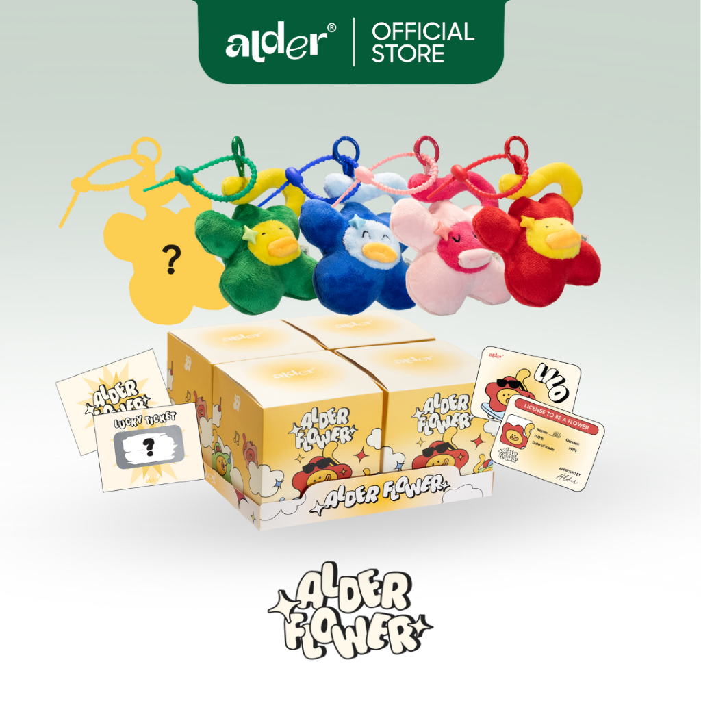 Gấu bông ALDER FLOWERS BLINDBOX móc khoá dễ thương mềm mại kích thức 12x12