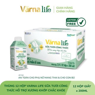  VARNA Nutifood - Thùng Värna Life sữa công thức hỗ trợ xương khớp chắc khỏe  12 hộp giấy x 200ml  