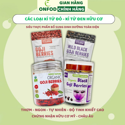 Kỷ tử đỏ hắc kỉ tử đen organic ONFOD kỳ tử pha trà hầm yến tẩm bổ đẹp da