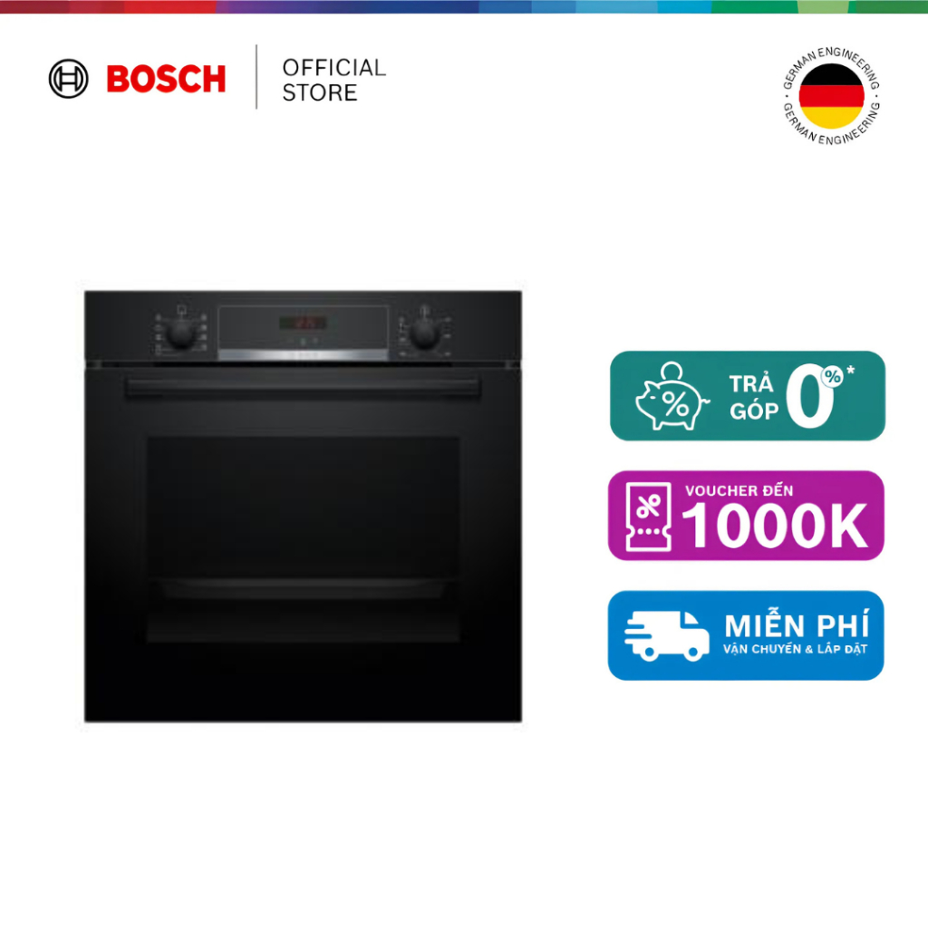 15.07 - 19.07 | Voucher Shopee lên đến 3tr | Lò Nướng Âm Tủ Bosch HBA514BB3 – Series 4 (60×60 cm) – 