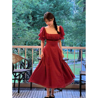  Amy dress vải cotton dài xoè tay bồng 