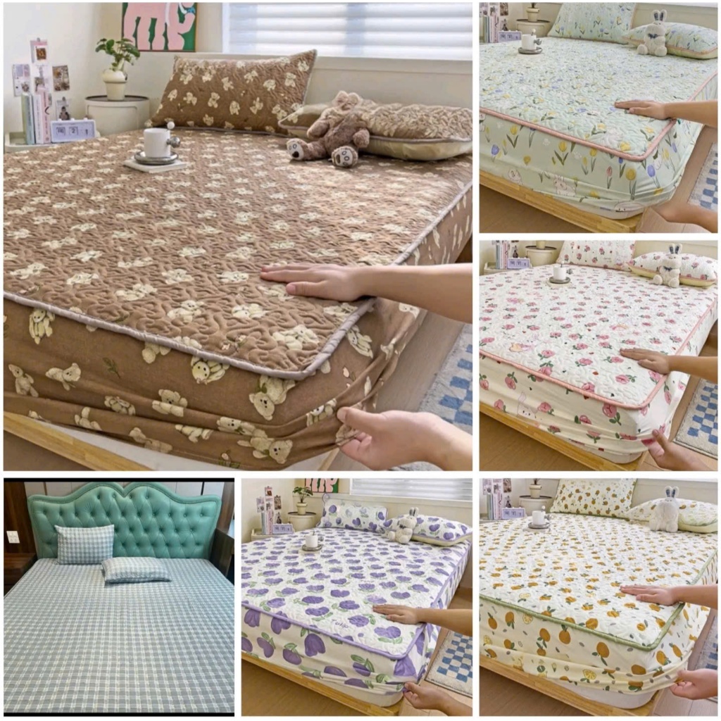 Bộ ga gối 3 Món Cotton đũi hàn quốc trần bông hàng nhập khẩu