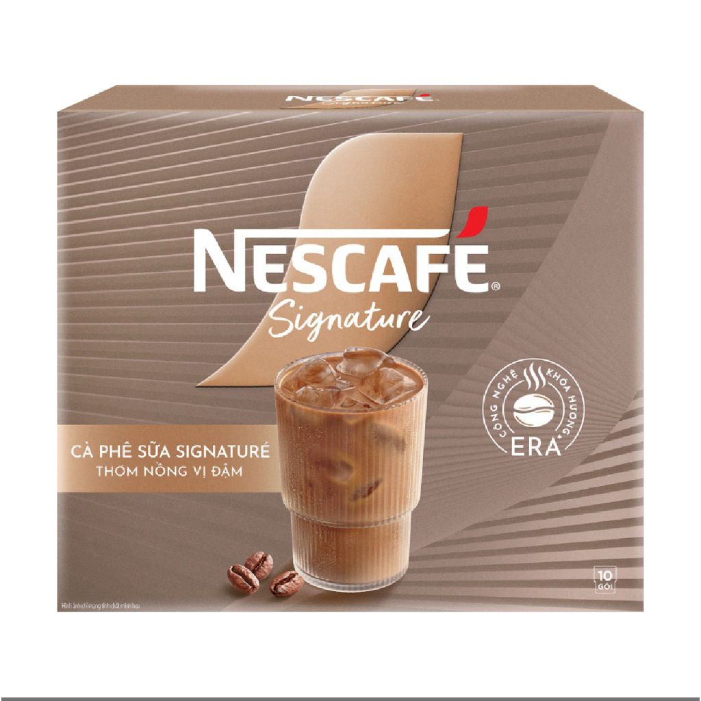 [NÂU NES] Cà phê sữa Nescafe Signature hộp 10 gói x 28g