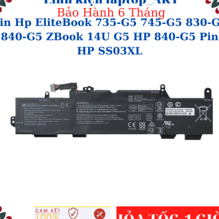 Pin laptop HP EliteBook 730 740 836 846 G5 735 745 830 840 G6 735 G5 745 G5 830 G5 840 G5 ZBook 14U 