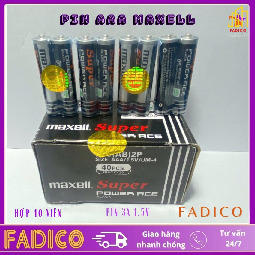 1 Hộp 40v Pin MAXELL 1.5V- Pin AAA , Pin 3A dùng Cho Remote Máy Lạnh(tv), Đồ…