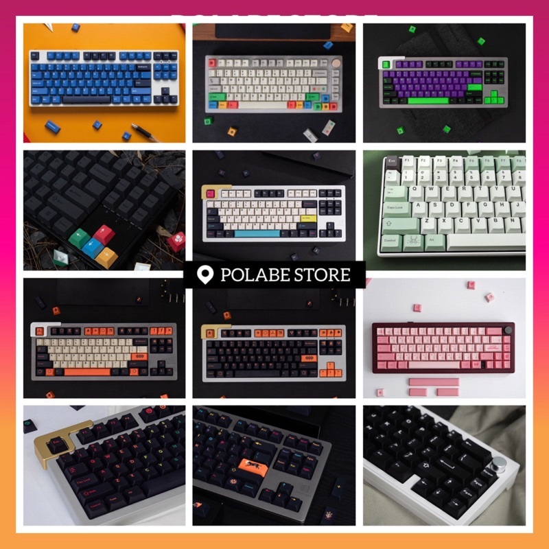 Tổng hợp Keycap Dyesub Cherry profile Keycap PBT Comic Rim Darling Polabe Store bàn phím cơ