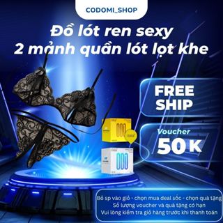  Combo Đồ lót ren xuyên thấu sexy 2 mảnh quần lót lọt khe xẻ đáy set bralette 4 màu đen nội y gợi cảm 