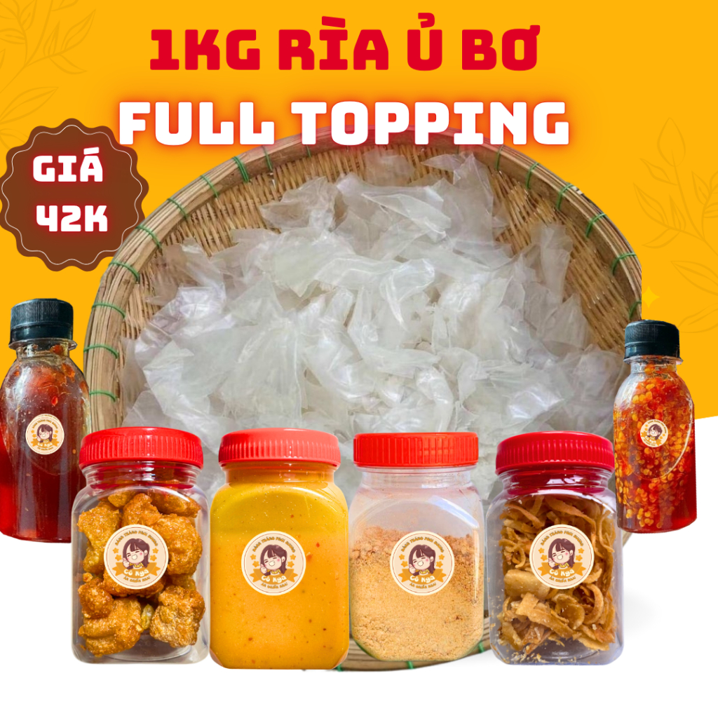 1 KG BÁNH TRÁNG PHƠI SƯƠNG RÌA Ủ BƠ THƠM DẺO (TẶNG TOPPING - MUỐI NHUYỄN- SỐT TẮC- SA TẾ-HÀNH PHI-