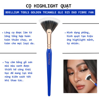 Cọ Trang Điểm Đánh Highlight Fan Bdellium Tools Duet Fiber Fan B925