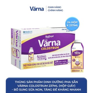  VARNA Nutifood - Thùng sữa bột pha sẵn Värna Colostrum  12 hộp giấy x 237ml  Hỗ trợ sức đề kháng 
