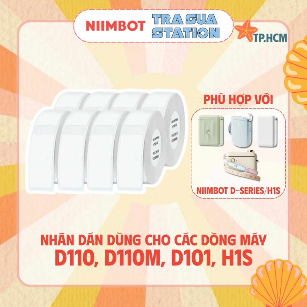 Giấy nhãn trắng NIIMBOT dùng cho máy in label, nhãn dán D11H/ H1S / D101 / D110 (D Series)